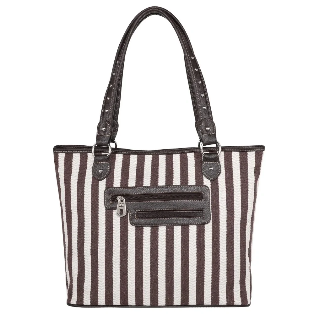 Montana West Aztec Cowhide Print Canvas Tote Bag